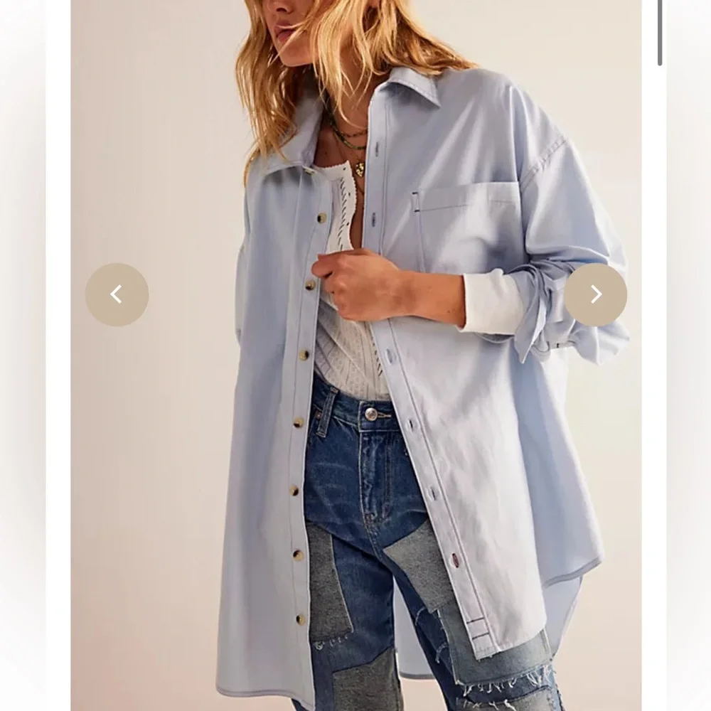 NWT FREE PEOPLE WE THE FREE FREDDIE SHIRT - Picture 2 of 7